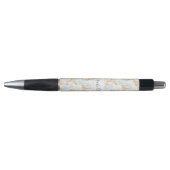 Stylo monogramme couleur or et bleu chic (Devant)