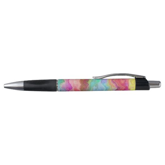 Stylo Monogramme d'aquarelle en marbre arc-en-ciel moder (Haut)