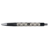Stylo Monogramme d'art Abstrait moderne noir et beige Su (Devant)