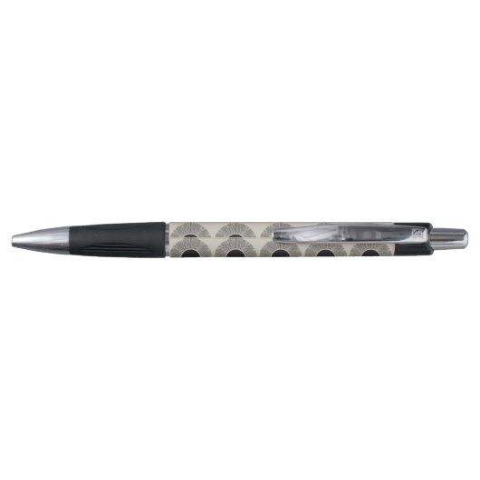 Stylo Monogramme d'art Abstrait moderne noir et beige Su (Dos)