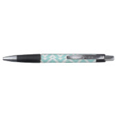 Stylo monogramme de chevron bleu (Dos)