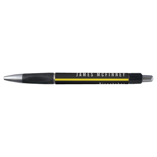 Stylo Monogramme de la ligne jaune mince du répartiteur (Devant)