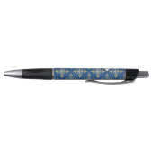 Stylo Monogramme de luxe Blue et Gold Quatre Floral (Bas)