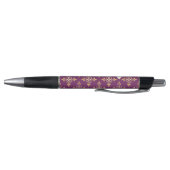 Stylo Monogramme de luxe violet et or Quatre Floral (Bas)
