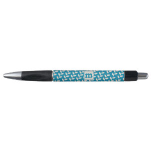 Stylo Monogramme de Motif à feuilles rétro les années 70