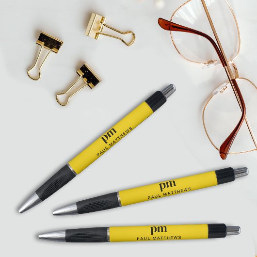 Stylo Monogramme de nom professionnel moderne simple jau