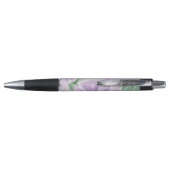 Stylo Monogramme de Parties scintillant Florale d'argent (Dos)