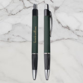 Stylo Monogramme de script or chic foncé moderne