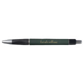 Stylo Monogramme de script or chic foncé moderne (Devant)
