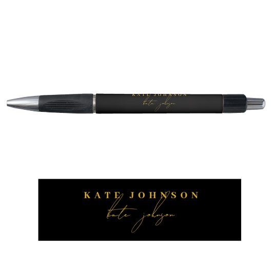 Stylo Monogramme de signature en or noir professionnel