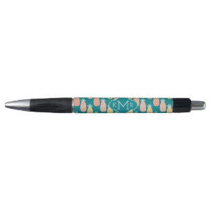 Stylo Monogramme du motif de griffonnage d'ananas