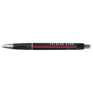 Stylo Monogramme du pompier Mince Red Line