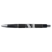 Stylo Monogramme Elegant Blanc noir personnel (Devant)