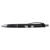Stylo Monogramme Elegant Blanc noir personnel (Haut)