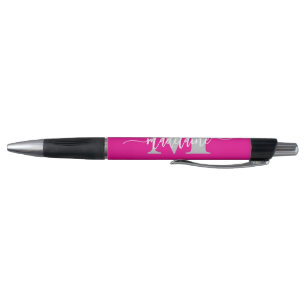 Stylo Monogramme Elegant rose blanche personnelle