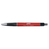 Stylo Monogramme et nom simple moderne professionnel rou (Devant)