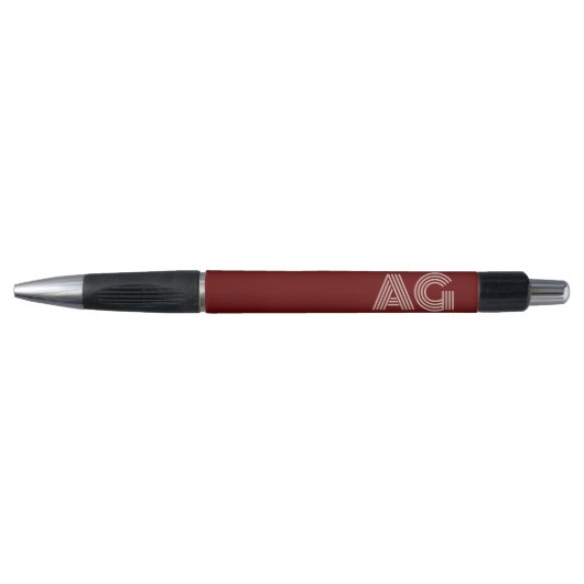 Stylo Monogramme et vin beige moderne (Devant)