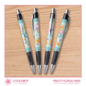 Stylo Monogramme floral blanc bleu