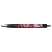 Stylo Monogramme floral de Bourgogne et de Grey (Devant)