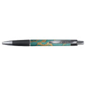 Stylo Monogramme Gold & Marbre Turquoise Luxe (Dos)