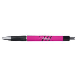 Stylo Monogramme minimaliste moderne initial nom rose ch
