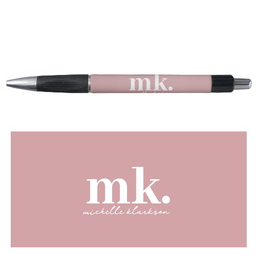 Stylo Monogramme minimaliste rose simple moderne