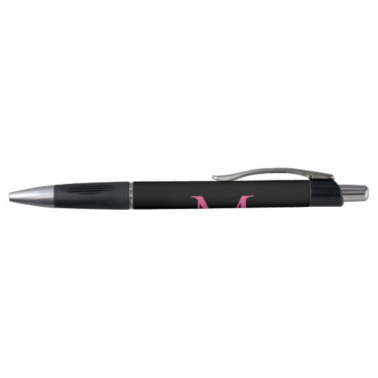 Stylo Monogramme noir Magenta rose Nom du script Style (Haut)