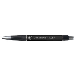 Stylo Monogramme noir minimaliste