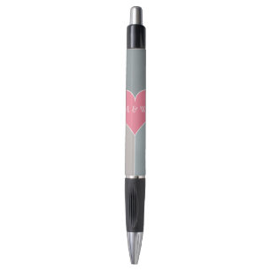 Stylo monogramme personnalisé Motif de coeur