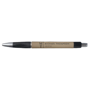 Stylo Monogramme Professionnel Titre de Poste Kraft Rust