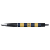 Stylo Monogramme rayé bleu jaune et bleu marine Personna (Devant)