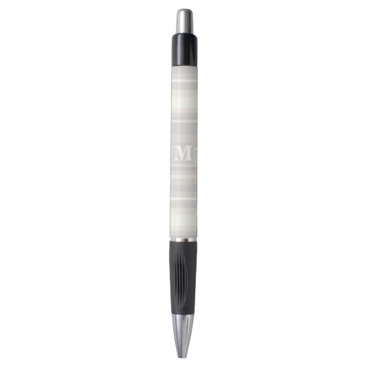 Stylo Monogramme rayures beiges (Devant (Vertical))