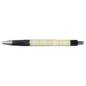 Stylo Monogramme rayures jaunes citron (Devant)