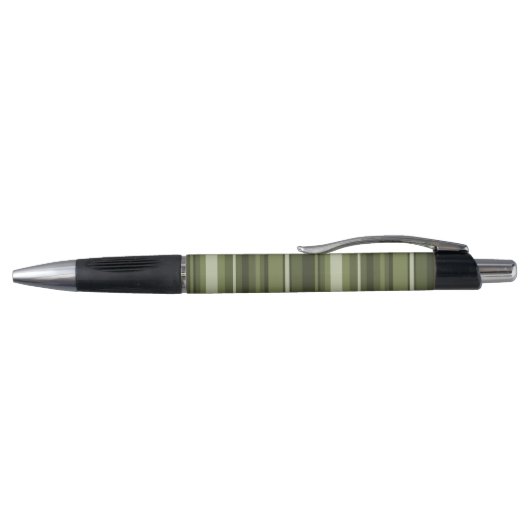 Stylo Monogramme rayures vert olive (Haut)
