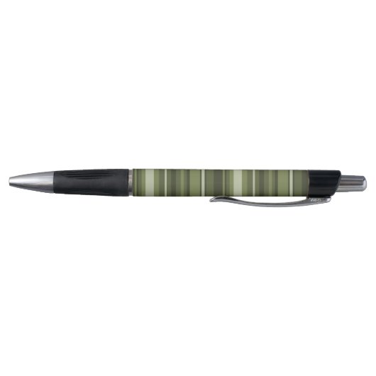 Stylo Monogramme rayures vert olive (Bas)