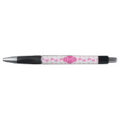 Stylo Monogramme rose du motif | de Flamant rose (Devant)