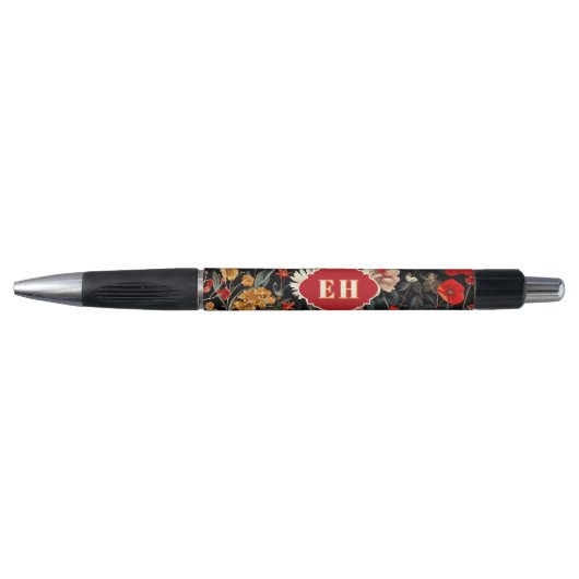 Stylo Monogramme rouge et crème foncé (Devant)