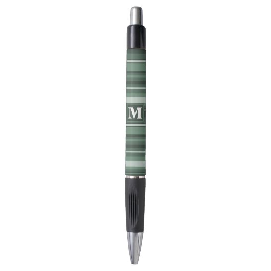 Stylo Monogramme sauge bandes vertes (Devant (Vertical))