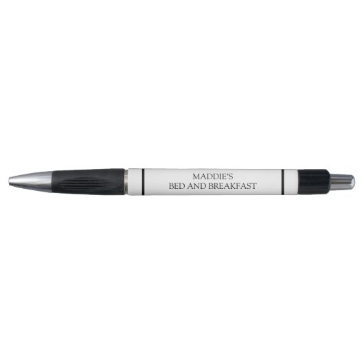 Stylo Monogramme simple minimaliste noir et blanc (Devant)