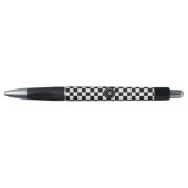 Stylo Monogramme sur motif d'échiquier noir et blanc (Devant)