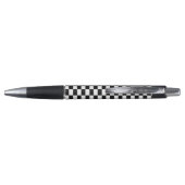 Stylo Monogramme sur motif d'échiquier noir et blanc (Dos)