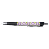 Stylo Monogramme violet et vert Motif Ikat (Bas)