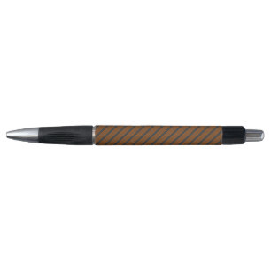 Stylo Motif à cinq bandes Burnt orange et charbon de boi