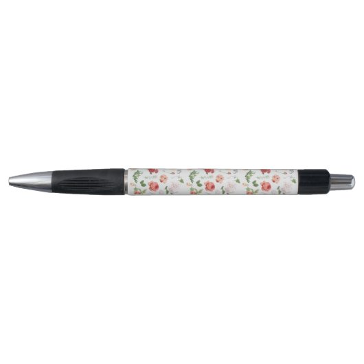 Stylo Motif à fleurs, Rose (Devant)