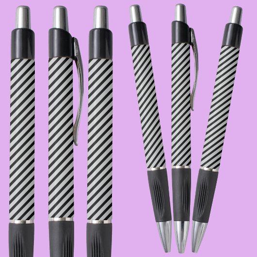 Stylo Motif Abstrait Gris Noir