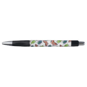 Stylo Motif aquarelle de coléoptères et papillons