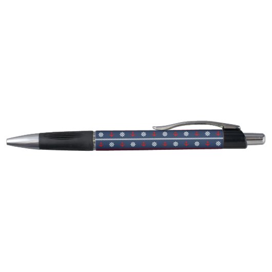 Stylo Motif blanc et bleu rouge d'océan (Haut)