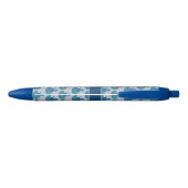 Stylo Motif bleu Whimsical Bird avec nom (Dos)