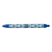 Stylo Motif bleu Whimsical Bird avec nom (Devant)