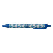 Stylo Motif bleu Whimsical Bird avec nom (Bas)